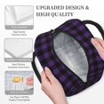 thumbnail image 3 of Balery Purple Black Plaid Bolsa de Almuerzo para Mujeres, Caja de Almuerzo, Bolsa de Almuerzo Pequeña Impermeable, Tote de Almuerzo Reutilizable con Gran Capacidad, 3 of 6