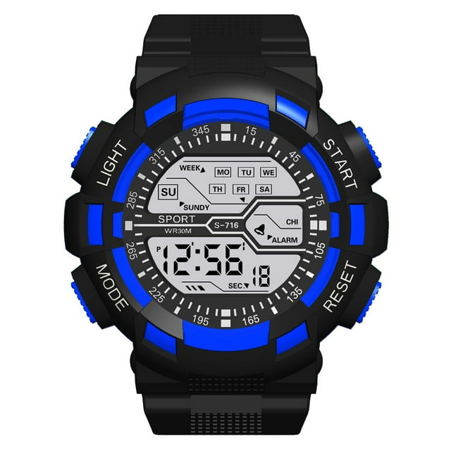 Montre Électronique Lumineuse Colorée à Sept Couleurs, Mode Sportive Multifonction