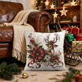 thumbnail image 2 of Xuniizn Christmas Pillow Covers 18x18 inch Xmas Decorations Soft Plush Faux Fur Wool Christmas Throw Pillow Cases Winter Holiday Decor for Sofa Living Room, 2 of 7