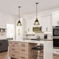 thumbnail image 2 of YANSUN Farmhouse Pendant Light with Wood & Metal Shade, Adjustable Height Matte Black Hanging Lamp for Kitchen Island Dining Room, 2 of 8
