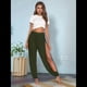 thumbnail image 5 of Pantalones Harén con Abertura Alta para Mujer, Pantalones Harén Hippies. Verde XXL, 5 of 7