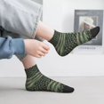 thumbnail image 2 of Rateoe Jungle Green Camo USA Flag Pattern Quarter Crew Socks,Toe Seamed Ankle Socks,Cotton Cushioned Breathable Athletic Crew Sports Socks, 2 of 7