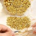 thumbnail image 4 of Monebena 6480 Pcs Flat Back Pearl 7 Sizes Half Pearl Bead Gold Flatback Pearl Beads Half Round Pearls for Crafts Embellishment Shoes Clothes Bags DIY Making M01, 4 of 14