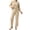 Beige & Khaki, variant on Womens Pajama Sets, Striped Fuzzy Fleece 2 Piece Matching Sleepwear, Crew Neck Pullover Top & Drawstring Pants, Cozy Lounge Sets for Women Winter Loungewear, S‑XXL