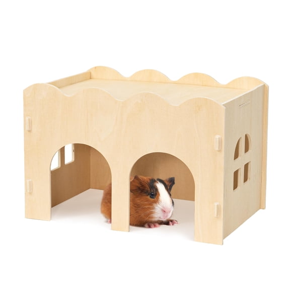 Escondite para cobayas Bifeaw de madera natural 26 x 17 x 18 cm
