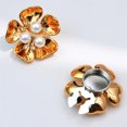 thumbnail image 2 of Duslogis 6 Pcs Crystal Pearl Button Covers Decorative Rhinestone Buttons Covers Pins Detachable Shirt Button Clips Buttons Jewelry Reusable Button Covers for Crafts Sewing DIY (Gold), 2 of 7