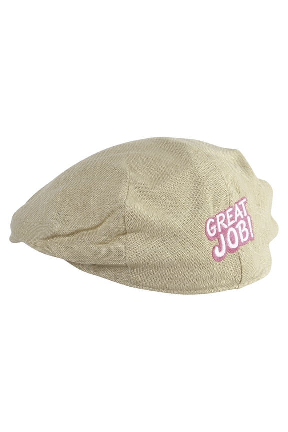Great Job Embroidered Men's Linen Ivy Cap - Khaki S-M