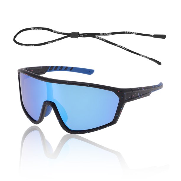 1 Set Gafas de Motocicleta Tri-Acetato de Celulosa PC UV400 Gafas de Sol para Deportes al Aire Libre para Motocross, Moto de Tierra, ATV Lente Azul Marco Negro y Azul