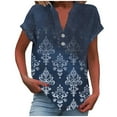 thumbnail image 4 of ATENAR Shirts for Women Lightweight Loose Womens Shirts Summer Tee Blue XL, 4 of 5