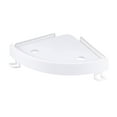 thumbnail image 1 of KAKOWELY corner shelf Kitchen Bathroom Wall Corner Shelf Strong Suction Triangle Storage Shelves Rack (White)12.99"X8.66"X1.77", 1 of 4