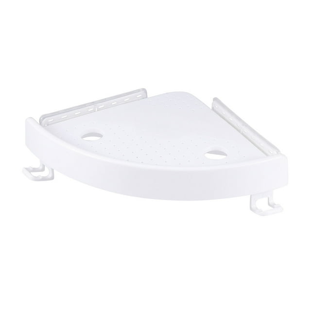 KAKOWELY corner shelf Kitchen Bathroom Wall Corner Shelf Strong Suction Triangle Storage Shelves Rack (White)12.99"X8.66"X1.77"