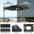 thumbnail image 7 of FLAME&SHADE 11 ft LED Patio Cantilever Umbrella Outdoor Aluminum Offset Hanging Rotation with Solar Lights,Black, 7 of 7