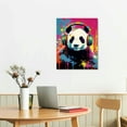 thumbnail image 2 of ARISTURING  Panda Graffiti Canvas Print Wall Art DJ Animal Wear Headset Pictures Wall Decor Colorful Poster Painting Artwork for Man Cave Living Room Bedroom Home Decor Framed, 2 of 4