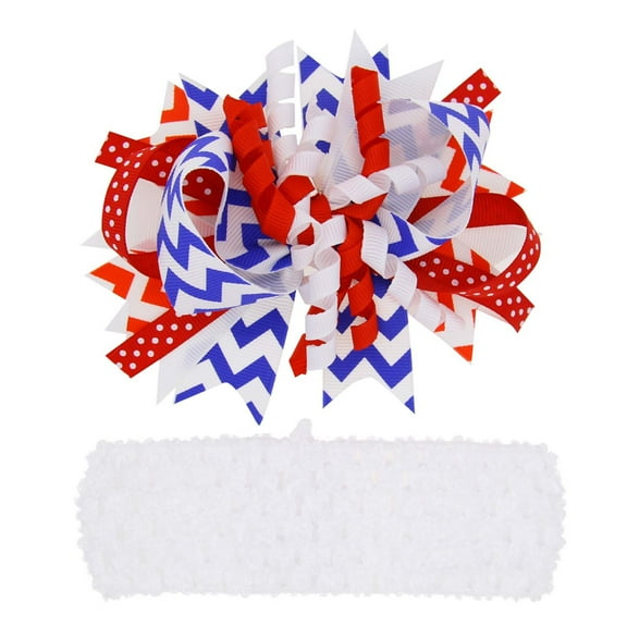OAVQHLG3B 4th of July Baby Headband,Flower America Flag Headband,independence Day Headwear Hairband Fourth of July Accessories
