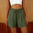 thumbnail image 4 of Sentmoon Cute Shorts Drawstring High Waist Sweat Shorts Women Stretchy Solid Color Regular Fit Sleep Shorts Women with Pockets Trendy for Running and Training S-3XL, 4 of 6