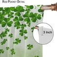 thumbnail image 5 of St.Patrick''s Day Kitchen Curtains,Green Shamrock Leaves Theme Rod Sleeves Window Drapes 2 Panel Set for Bedroom Bathroom Living Room Decor W42xL54in, 5 of 6
