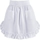 thumbnail image 1 of Vintage Kitchen Waist Apron Two Pockets Great Gift for Womens Ladies with Extra Long Ties(White), 1 of 5