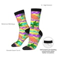 thumbnail image 4 of Daiia Multicolored Tropical Print Crew Socks – Soft Breathable Long Socks for Men & Women, Moisture-Wicking & Comfortable Daily Wear Socks, One-Size Fits Most (US 5-11), 4 of 6