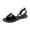 Black, variant on Women Flat Roman Sandals Open Toe Pu Leather Summer Casual Slip On Beach Shoes Non Slip Outsole Size Us 8.5 Foot Length 10.04In