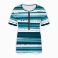 thumbnail image 5 of Hauts d'Été Grande Taille pour Femmes Mode Décontractée Confortable Col en V Zip Imprimé Manches Courtes Blouse T-Shirt Col en V Femmes en Solde, 5 of 5
