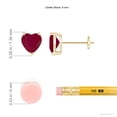 thumbnail image 2 of ANGARA Natural 1.6 ct Ruby Solitaire Heart Stud Earrings in 14K Yellow Gold for Women (Size-6mm) | July Birthstone, Birthday, Anniversary, Jewelry Gift for Women | Natural Ruby Earrings, 2 of 7