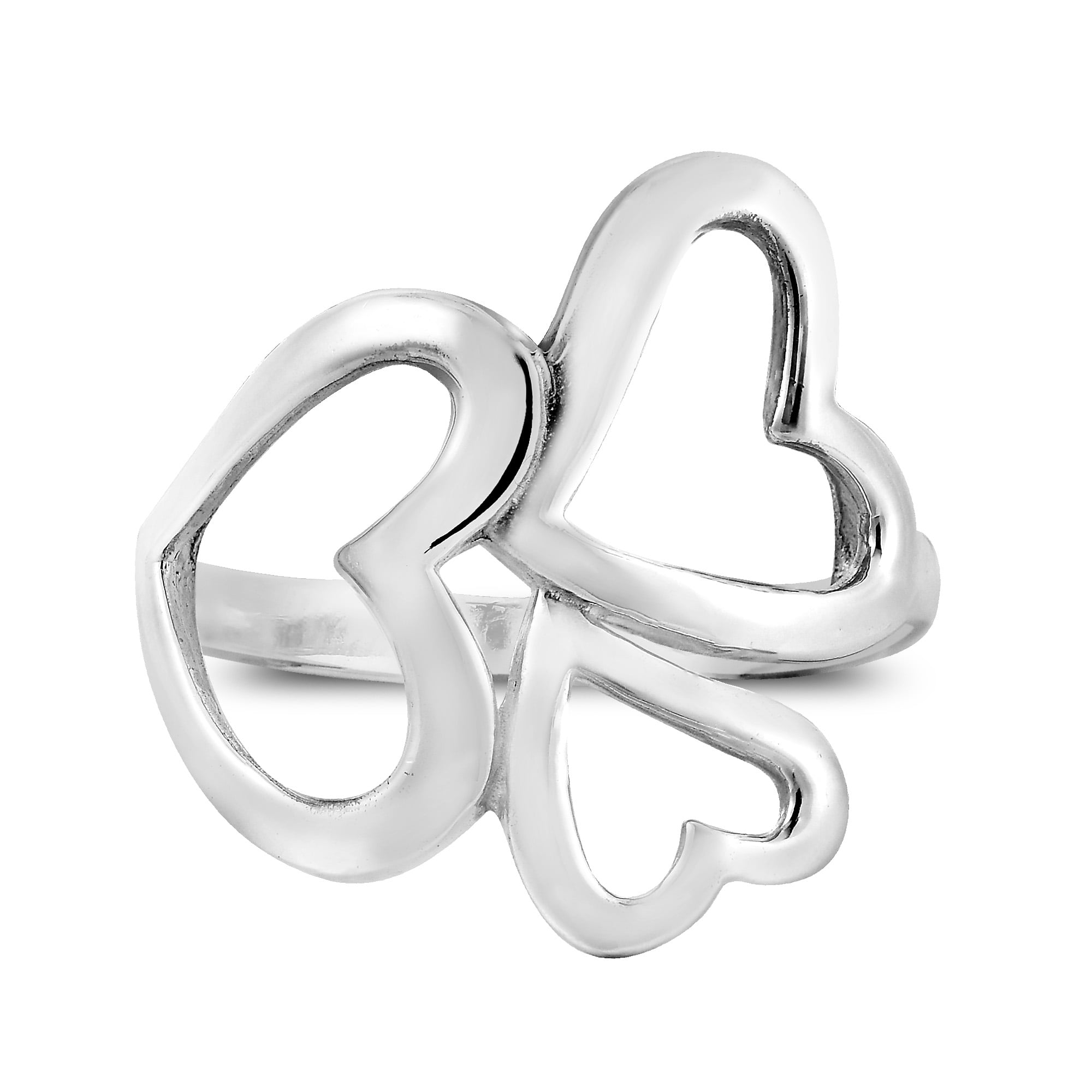 AeraVida Sweet Heart Crown Sparkling Cubic Zirconia .925 Sterling Silver Ring