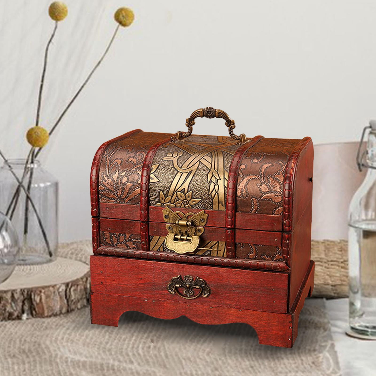 Changsuo Wooden Jewelry Box With Drawers - Medium Jewelry Organizer For Rings, Earrings, Necklaces