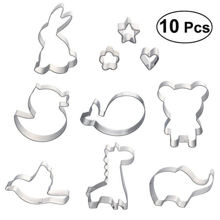 

10pcs Cookie Cutters Kit Stainless Steel Cake Molds Cake Baking Molds Set for Kids Party(Giraffe)