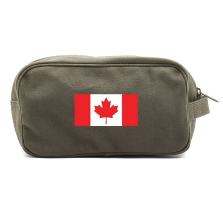 Canadian Flag Canvas Shower Kit Travel Toiletry Bag