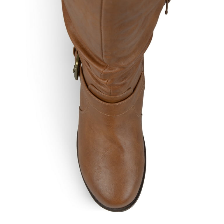 Journee Womens Stormy Extra Wide Calf Stacked Heel Riding Boots