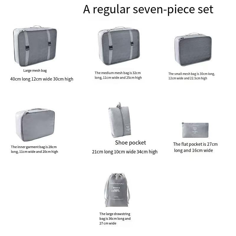 7Pcs Packing Cubes for Luggage , Suitcase Organizer Bags Set Packing Cubes for Travel Luggage (Grey)