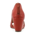 thumbnail image 4 of Journee Womens Aretha Back Heel Zip Peep Toe Wedge Sandals, Widths Available, 4 of 10