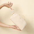 thumbnail image 6 of Multifunctional Creative Double Zipper Simple Solid Color Pu Leather Large Travel Toiletry Bag Women Cosmetic Bag Storage Bag Makeup Case BROWN, 6 of 8
