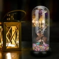 thumbnail image 2 of Light Up Rose with Infinity Love, Eternal Flower in a Glass Dome for Romantic Atmosphere, Night Light with LED Strip Lights, Wooden Base for Stability and Luxury Packaging, 2 of 8