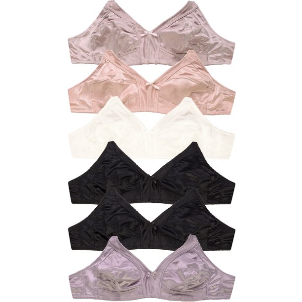 Sofra Women's Full Cup Mama Wide Strap Wireless Bra (6 Pack) (38D