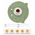 thumbnail image 6 of 13 Inch Round Placemats Set of 6, Vintage Forest Green Non Slip Heat Insulation PP Table Mats, Farmhouse Retro Solid Color Linen Texture Washable Place Mats for Kitchen Dining Party Table Decor, 6 of 7