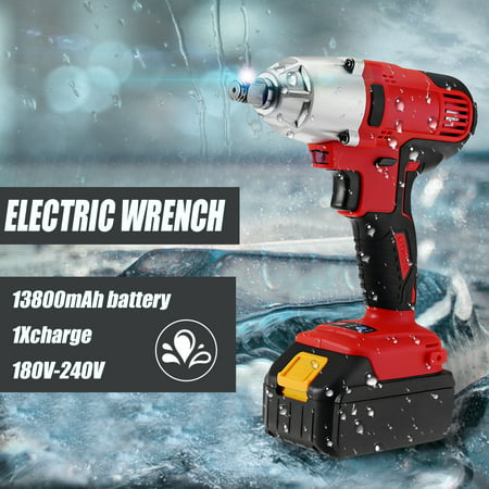 21V Li-Ion Battery 13800mAh Cordless Electric Impact Wrench Torque Drill Rattle Gun with Sockets & LED
