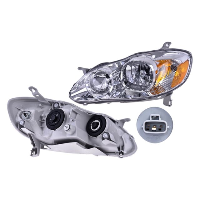 Faro Izquierdo DEPO 2005 A 2008 Toyota Corolla Fondo cromado