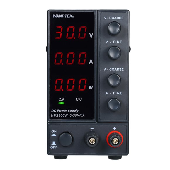 Wanptek Nps306W 0-30V 0-6A Switching Dc Power Supply 3 Digits Display Led High Adjustable Mini Power Supply Ac 115V/230V 50/60Hz Voltage & Current Regulated Dual Output