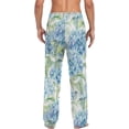 thumbnail image 6 of Men's Pajama Pants with Pockets Sleepwear Lounge Pants Stretch Casual Hydrangea Blue Flowers, 6 of 6