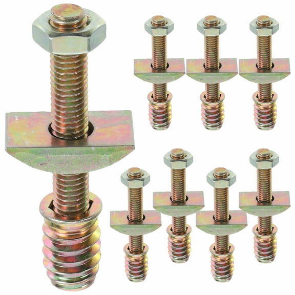 LAMIRO Bed Frame Nuts 8 Sets Furniture Threaded Bolt Set Universal Headboard Parts for Beds Cribs,2.68"X1.02"X0.55"