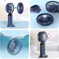 thumbnail image 5 of Ventilador personal, ventilador portátil para colgar en el cuello, potente ventilador de escritorio recargable por USB-c de 3000 mah con 5 modos de velocidad y base, tiempo de funcionamiento, 5 of 5