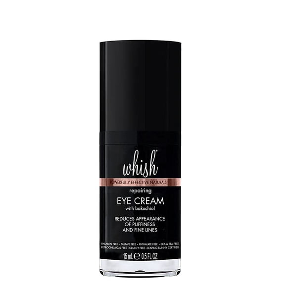 Crema reparadora para ojos Whish - Reduce la hinchazón y la apariencia de líneas finas Reduce la apariencia de bolsas y ojeras Tiene un suave reemplazo de retinol natural Backuchiol - .5 fl oz