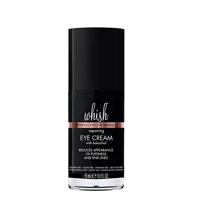 Crema reparadora para ojos Whish - Reduce la hinchazón y la apariencia de líneas finas Reduce la apariencia de bolsas y ojeras Tiene un suave reemplazo de retinol natural Backuchiol - .5 fl oz