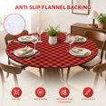 thumbnail image 6 of Fitted Round Tablecloth 45"-56", Waterproof Wipe Clean PVC Table Cover with Flannel Backing, Elastic Edge for Indoor Outdoor Dining, Black Red, 6 of 7