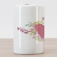 thumbnail image 3 of Romantic Ceramic Toothbrush Holder, Love Lettering Heart and Tulip Lily Flower Bouquets Anniversary Doodle Composition, Decorative Versatile Countertop for Bathroom, 4.5" X 2.7", Multicolor, 3 of 4