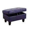 thumbnail image 2 of 28.5 in. W Dark Blue Violet Faux Leather Rectangle Ottoman with Storage, 2 of 6