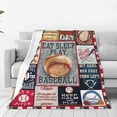 thumbnail image 4 of Baseball Print Blanket and Throws Sports Lover Gifts for Men Throw Blankets Baseball Decor Soft Cozy Fleece Plush Warm Flannel Bedding Blanket for Boys Kids Adults Couch Travel 40"X50", 4 of 6