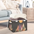 thumbnail image 3 of Yayeee Collapsible Cube Storage Bin with Lid Fabric Closet Decorative Basket with Handles, Abstract Mountain, 3 of 7