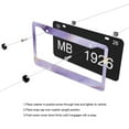 thumbnail image 5 of Purple Marble License Plate Frames for Women Men Car Plate Holder Cover Metal Tag Aluminum Car Accessories Front Rear Plate Decor, 5 of 6